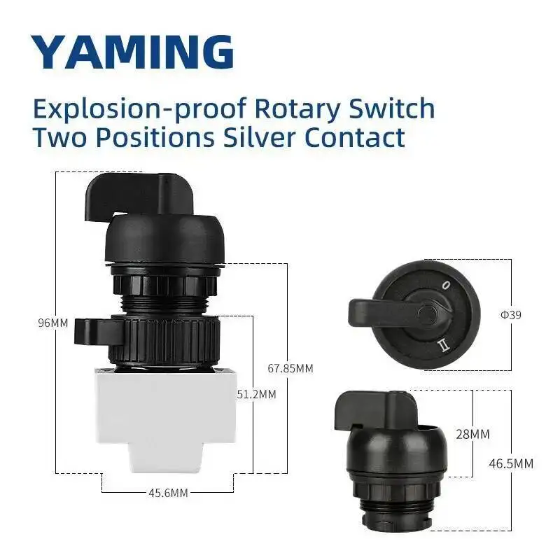 8031 Explosion-proof Rotary Switch Anti-corrosion Knob Conversion Selector Self-locking Silver Contact 1NO1NC