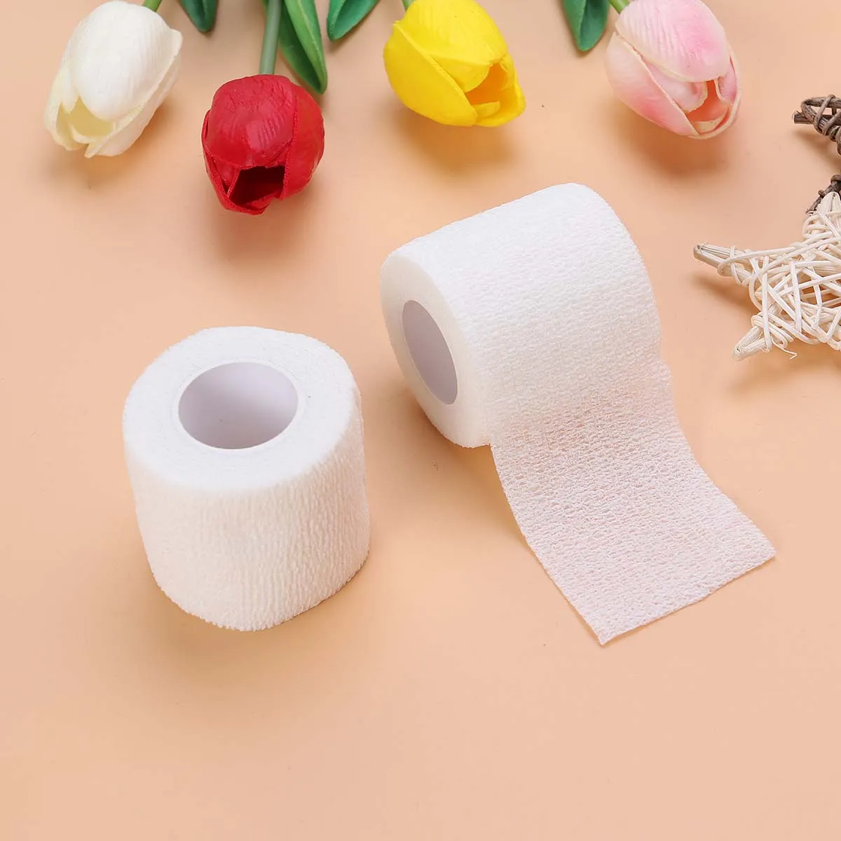 

2 Pcs Self-adhesive Elastic Bandage Wrap Sport Pressurize First Aid Compression Bandages