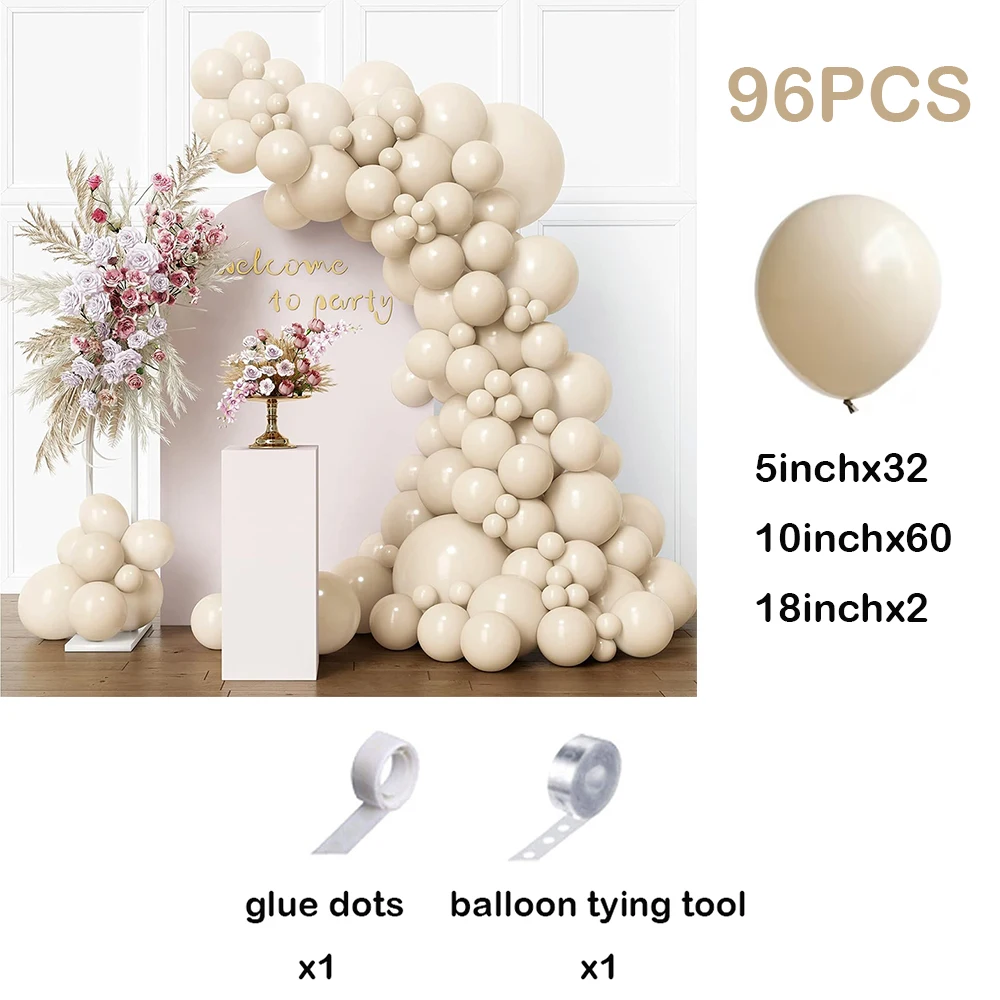 Sand White Balloons Arch Kit White Sand Ballon Garland Kid 1st Birthday Party Decor Wedding Baby Bridal Shower Decoration Globos