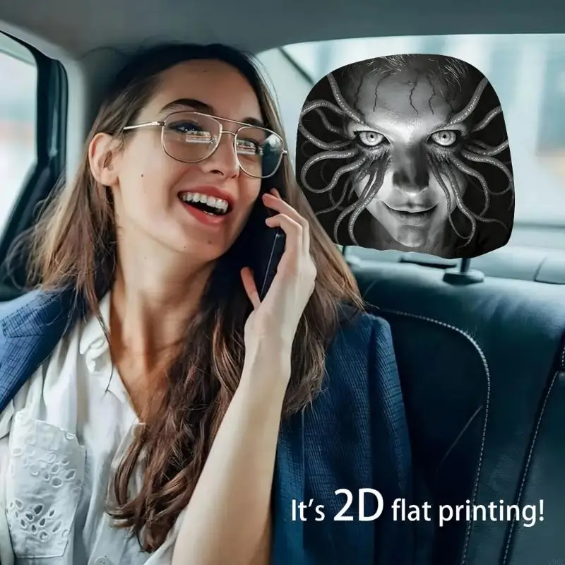 Scary Face Print on Stretch Fabric Set for Spooky Car Interior Styling New