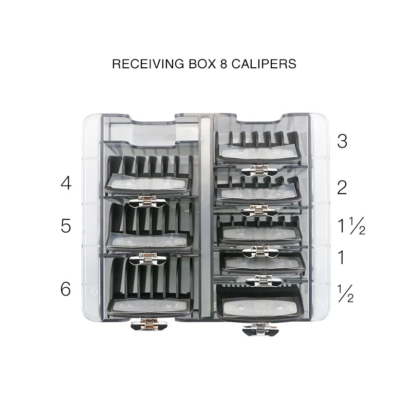 Grid Base Storage Box For 8Pcs Hair Clipper Trimmer Limit Comb Guide Comb Barber Tool For Wahl Guide Combs