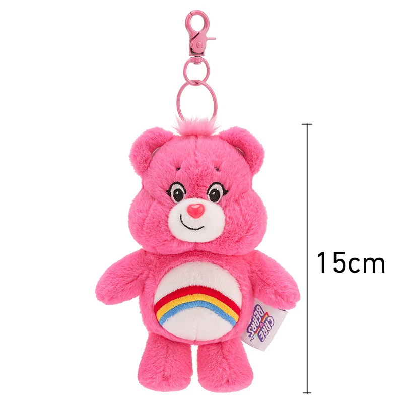 Sanrio Plush Kawaii Carebears Rainbown Bear Plush Anime Hobby Toy Brelok do kluczy Torba Breloczek z dźwiękiem Lalki Świąteczne prezenty urodzinowe