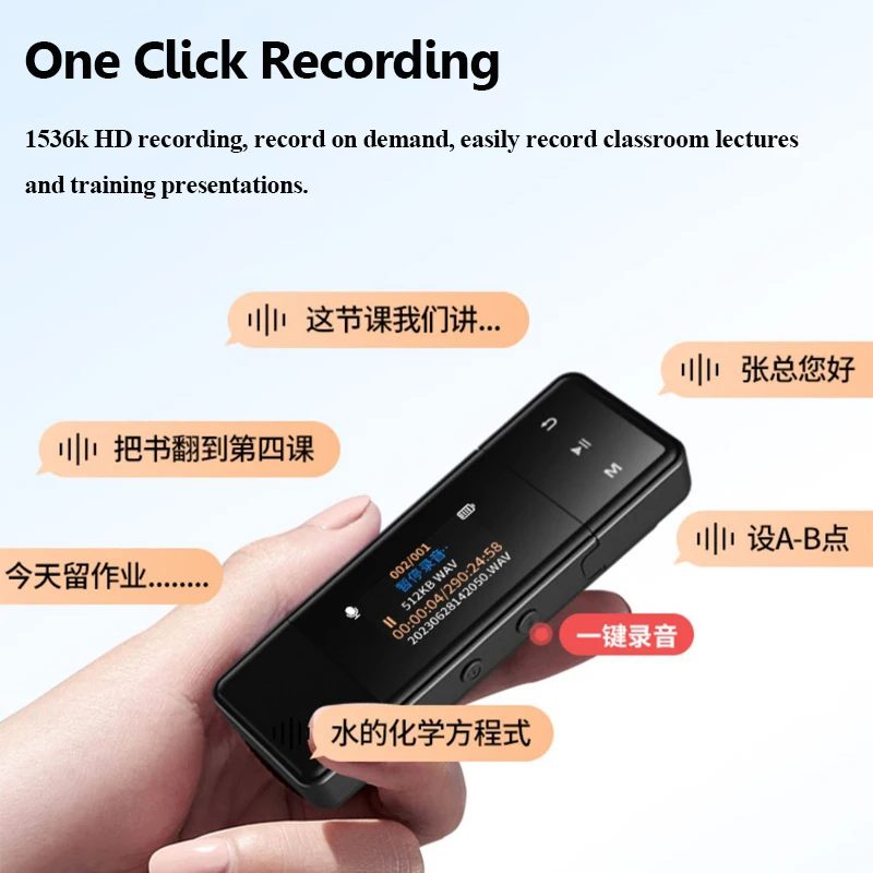 Mini Hifi Lossless MP3 Player USB&Type-C Pocket Walkman HD Recording 64GB Music Player with Back Clip Support E-book FM TF Card