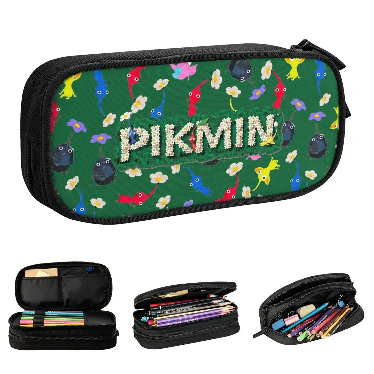 

New Pikmin Logo Pencil Cases Pencilcases Pen for Student Large Storage Bags Students School Zipper Stationery