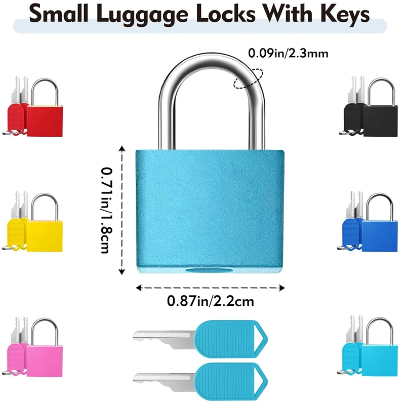 1PCS 22mm Small Mini Strong Steel Padlock Travel Suitcase Diary Lock With 2 Keys Colored Plastic Case Padlock Decoration