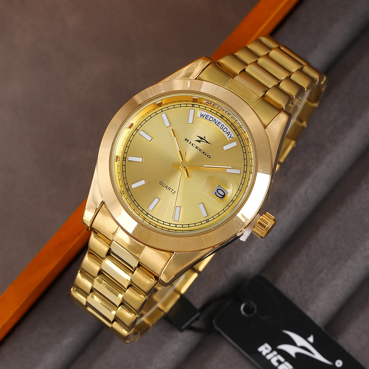 Fashion Men\'s Quartz Watches Stainless Steel Gold Strap Luxury Business Trend Casual Simple Watch Man\'s Clock Wristwatch