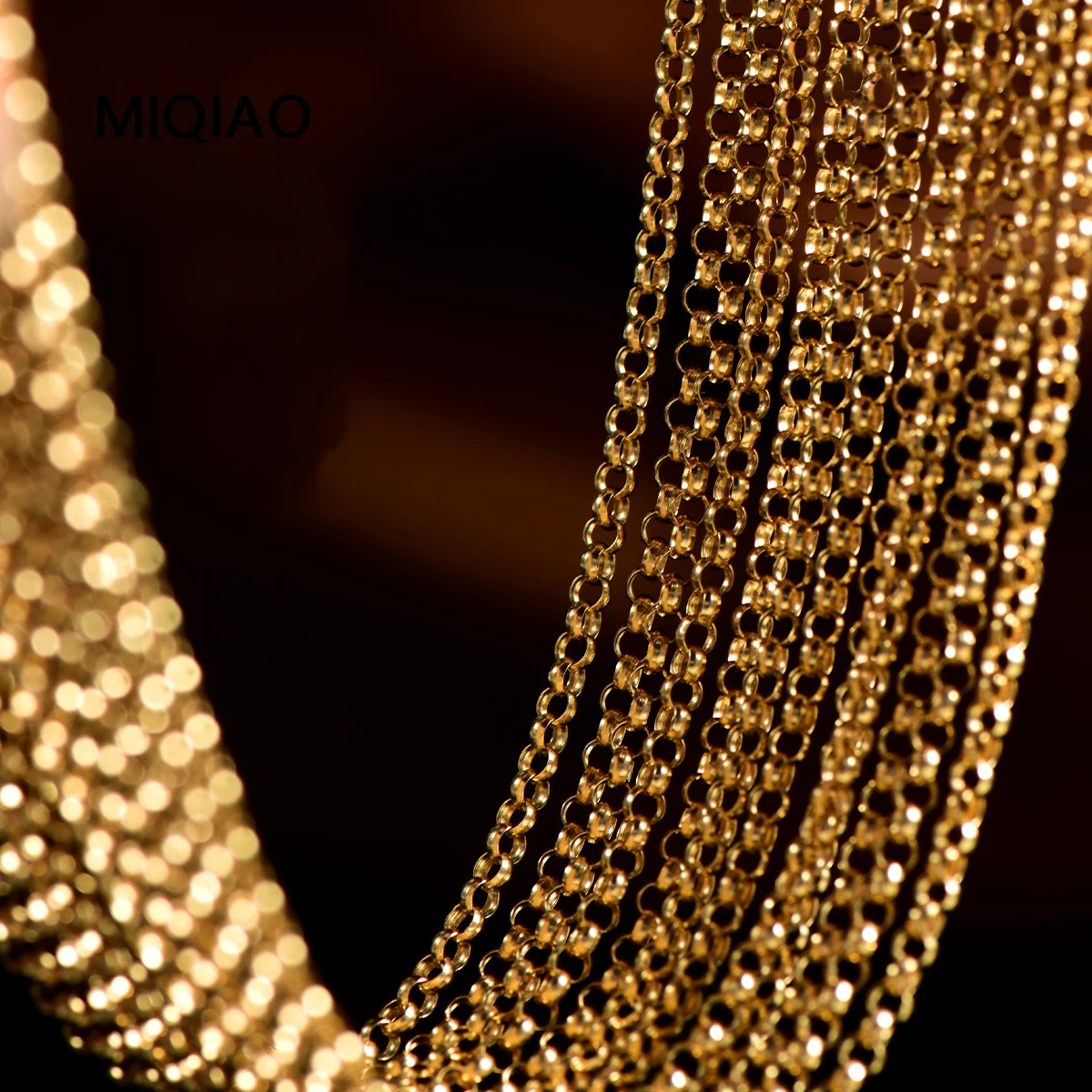 MIQIAO 18k Gold Necklace Women AU750 Real Fine Jewelry O Chain Women's Neck Chain Long 45 60CM Jewelry Gift