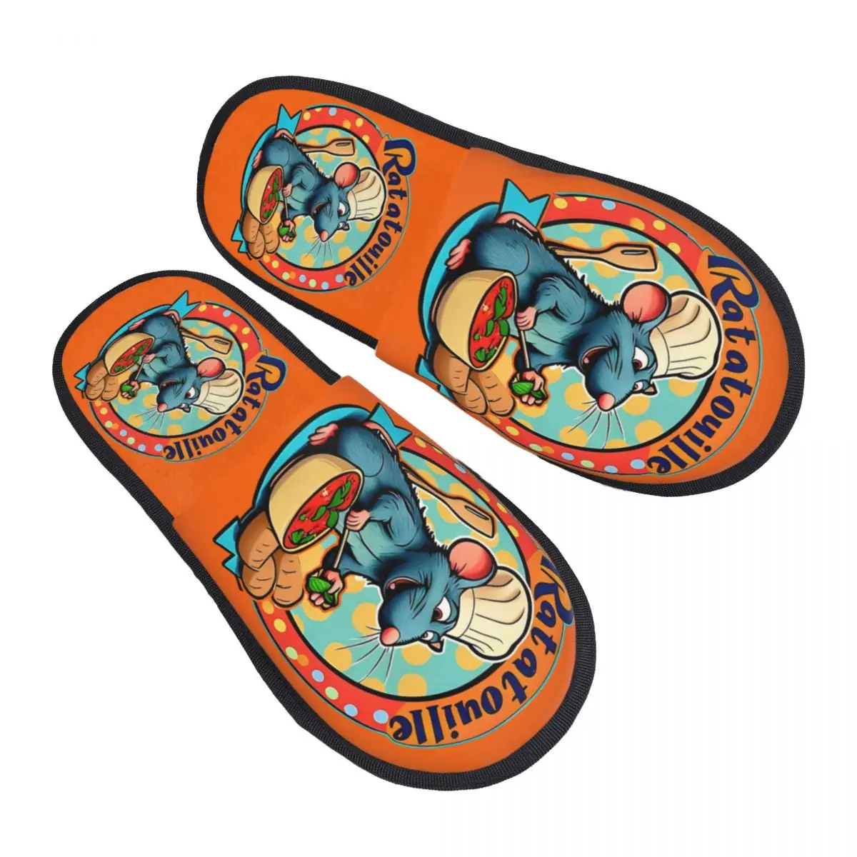 

Custom Ratatouille Soft Memory Foam House Slippers Women Comedy Cartoons Comfy Warm Anti-skid Sole Slipper