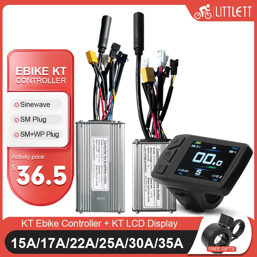 

Ebike KT Controller Kit Sinewave TF01U Display PAS 36V 48V 250W 500W 1000W 1500W 15A 17A 22A 25A 30A Electric Bike Accessories
