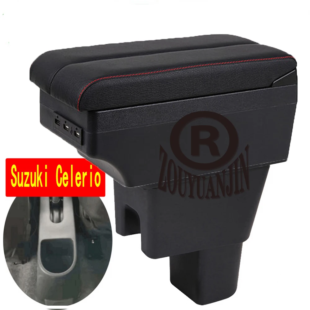 

For Suzuki Celerio Armrest Box Retrofit Parts Center Console Special Storage Space Car Elbow Rest with USB Cup Holder