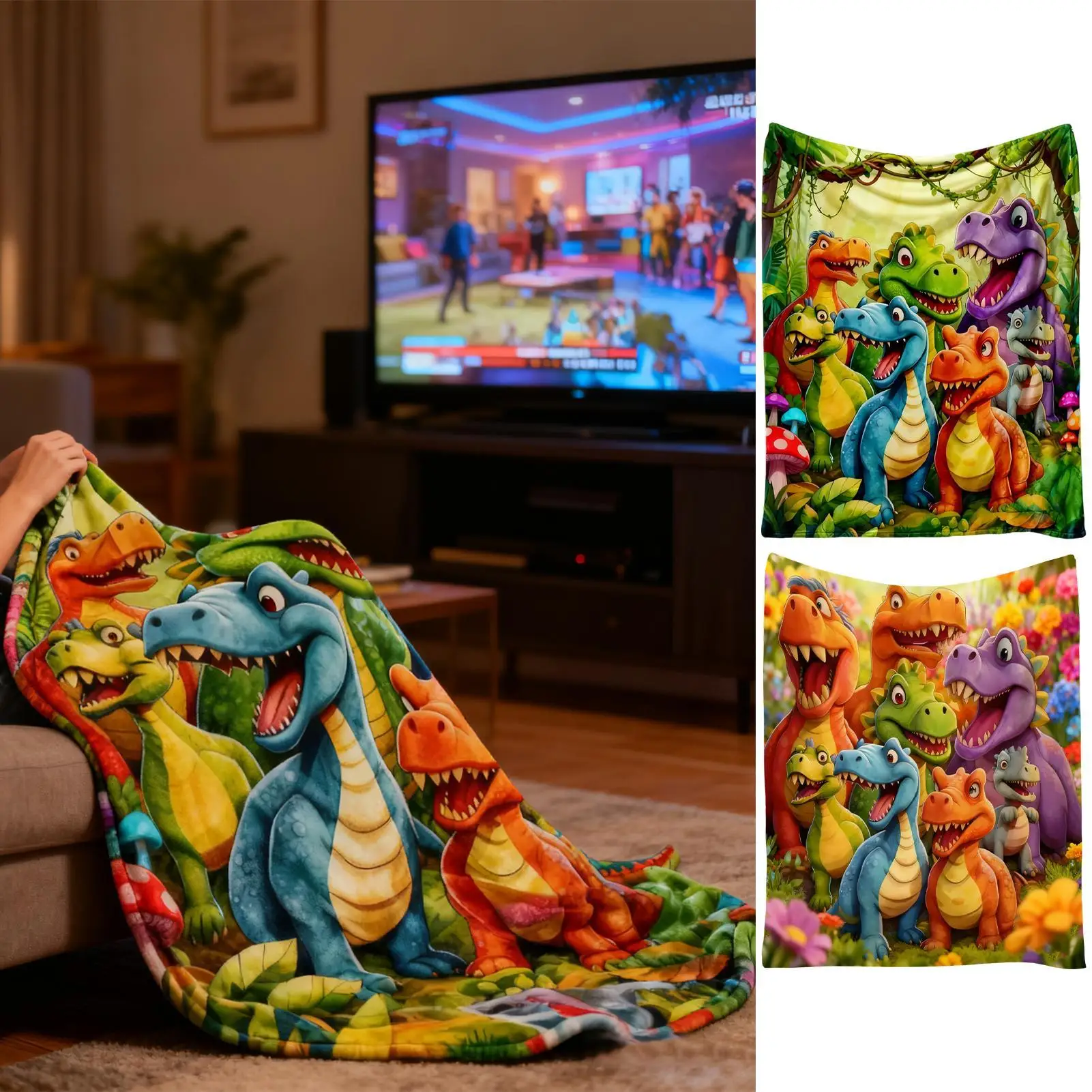

Kids Dinosaur Blanket Machine Washable Quilt Soft Dinosaur Throw Blanket For Girl Room Summer Winter Home Indoor Bedroom