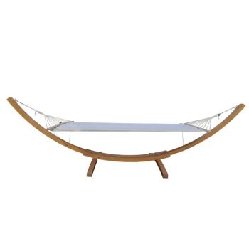 1-Person Hammock with Stand Set for Outside & Inside, Indoor Outdoor Standalone，Plywood+Canvas