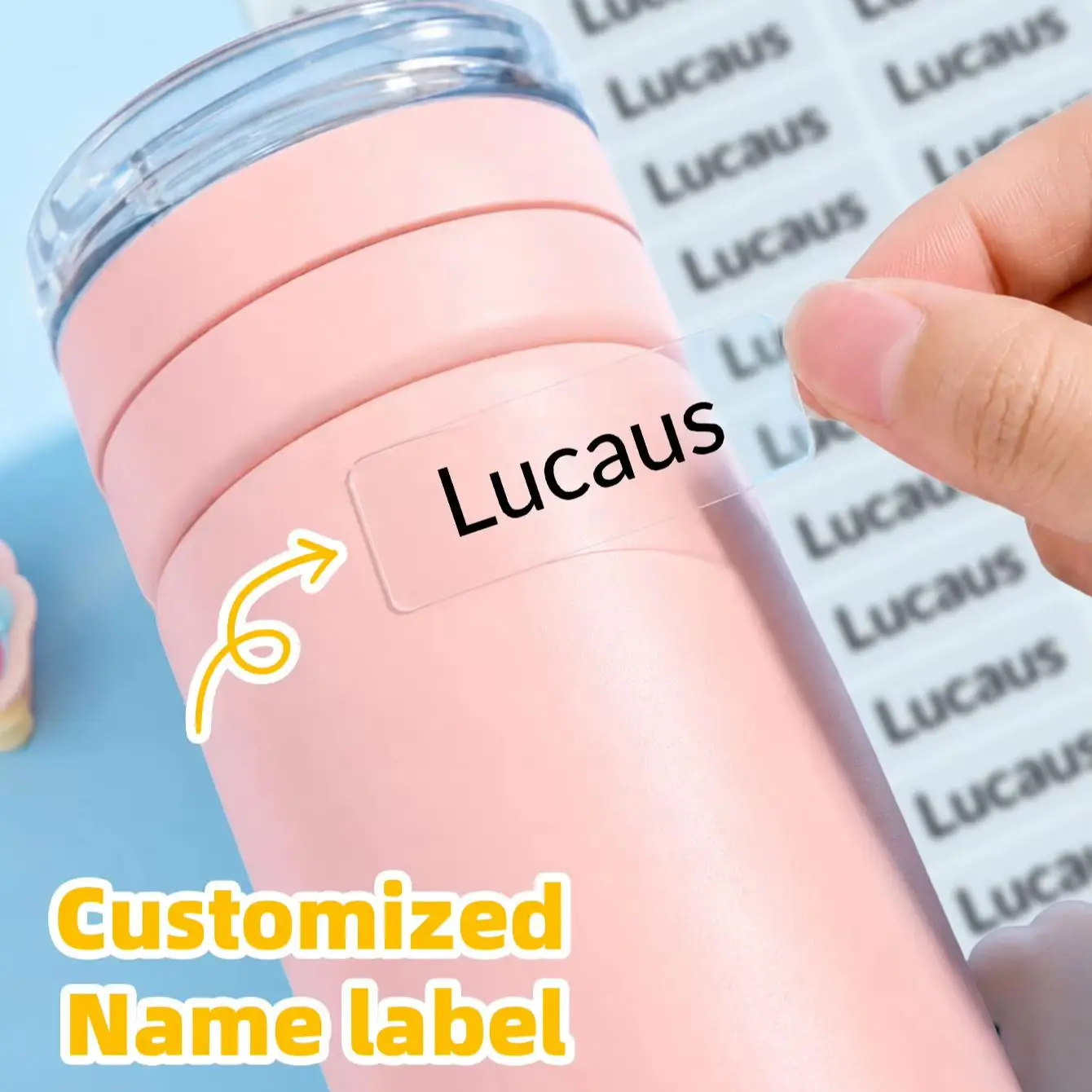 1-300PCS Custom Personalized Name Stickers, Waterproof Labels for Backpacks,Laptop Cases,Containers,Office Drawers,Lunch Boxes