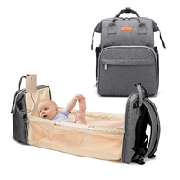 Folding Mommy Bag Lightweight Portable Folding Crib Bed Large-capacity Baby Backpack Female Mommy Outting Bag Mummy Bag