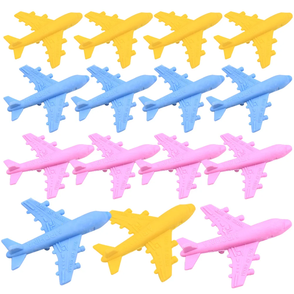 

15 Pcs Airplane Shaped Erasers Cute Learning Stationery Toy Realistic 3D Design Supplies Party Gifts
