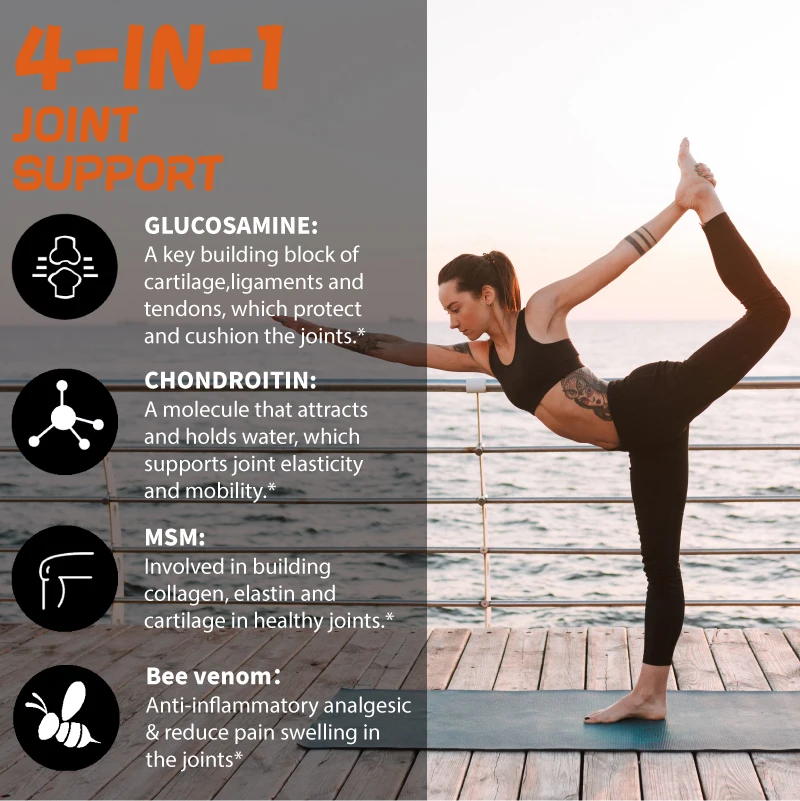 Alxfresh Chondroitin مع سم النحل لدعم الإجهاد وتخفيف المناعة والعظام والتهاب المفاصل ومكمل الإدارة الصحية