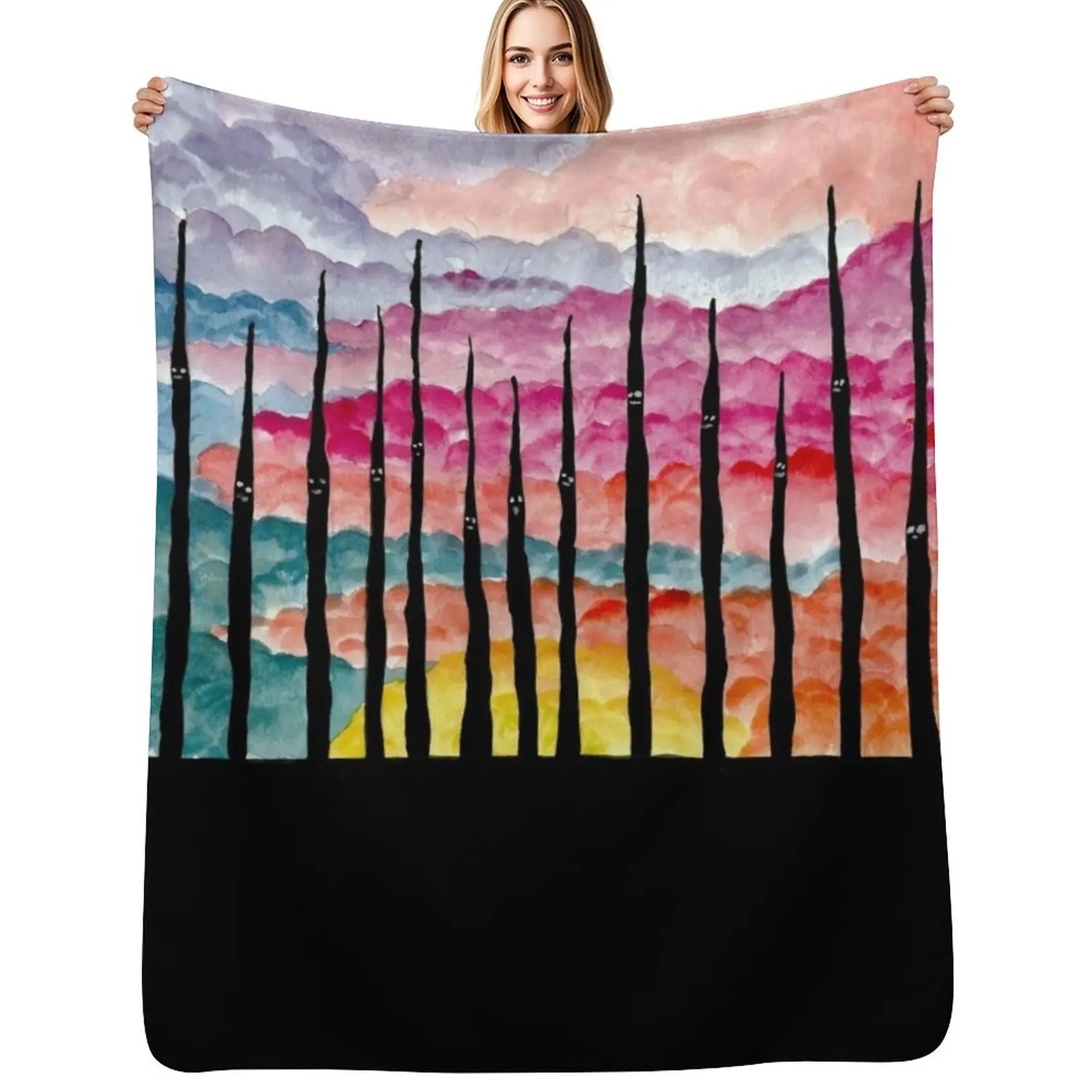 Spirit Woods Throw Blanket Luxurious Soft Fuzzy Blanket for Sofa Bed