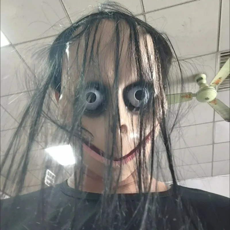 Máscara de palhaço de terror, máscara facial malvada para casa assombrada, festa de brincadeira, cosplay, leve, serve para adultos, adereço de terror realista