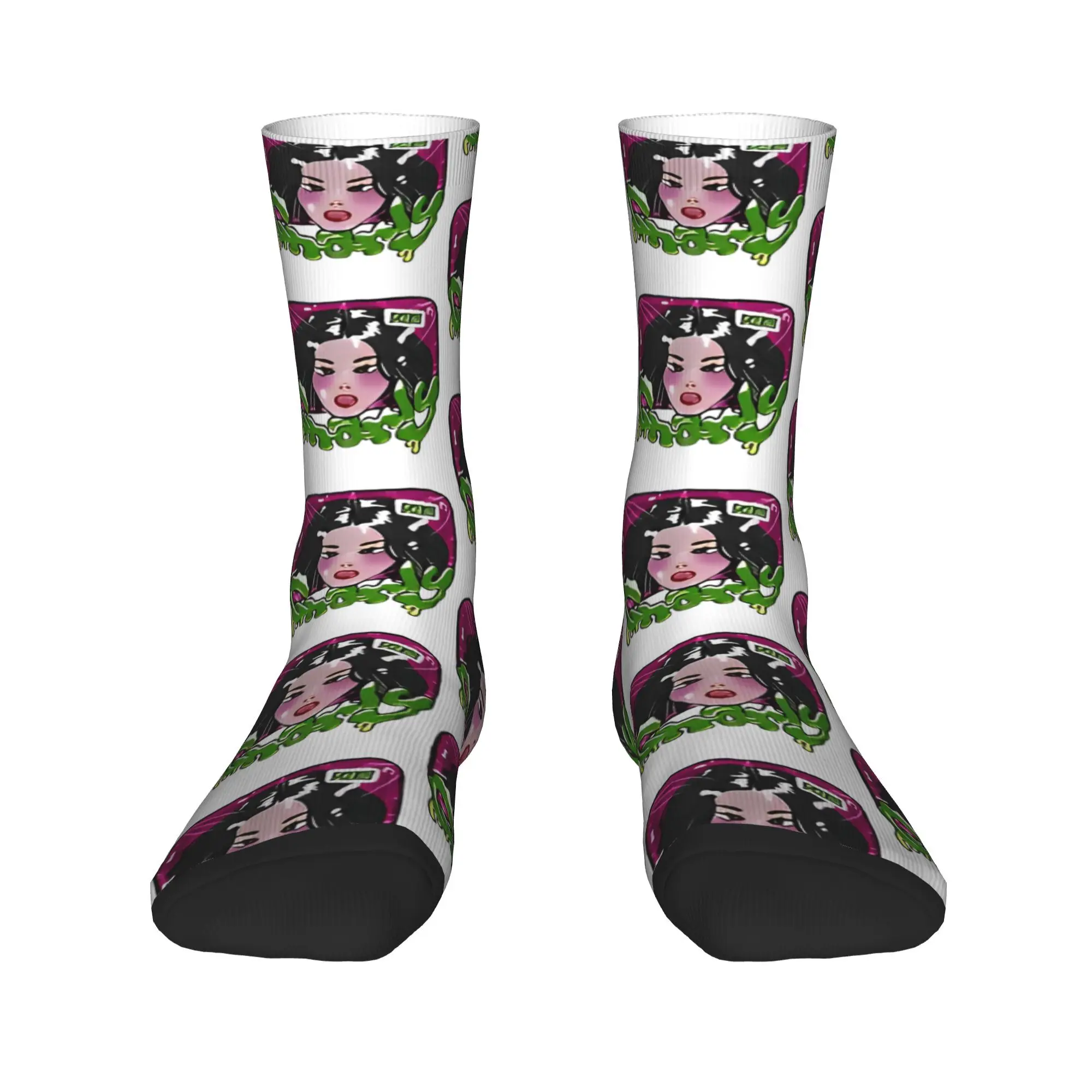 KATSEYE Gnarly Yoonchae Meias Anti Suor Meias Masculinas Macias Meias de Corrida Primavera Lazer Design Meias