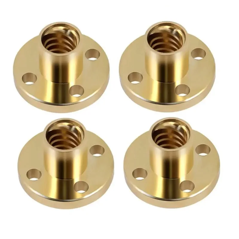 1pcs T10 T12 T14 T16 T18-T40 Brass Lead Screw Flange Nut Trapezoid Screw Support Nut Pitch 2/3/4/5/6/8mm Trapezoidal Screw Nut