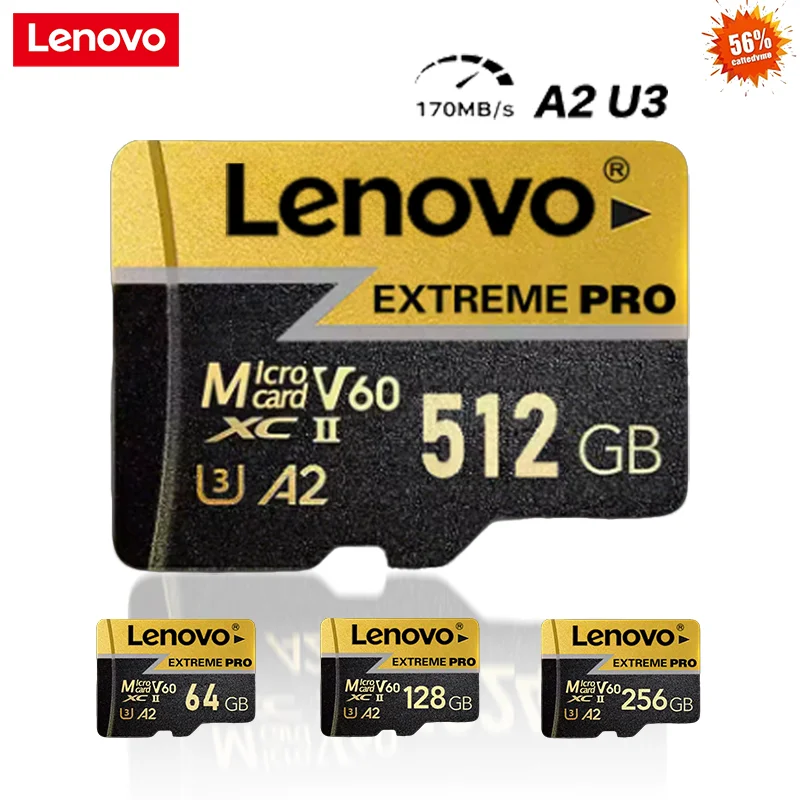 

Lenovo SD Memory Card Extreme pro Micro TF SD Card High Speed Flash Card Class10 512GB 128GB 256GB for Phone Computer Camera