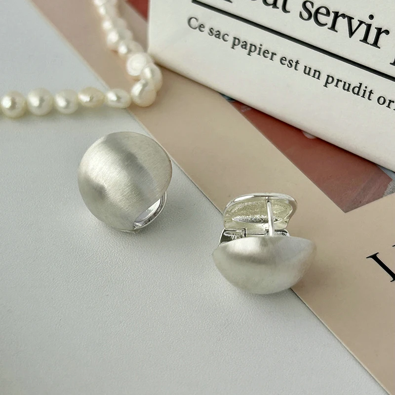 New 925 Sterling Silver Round Earrings Distinctive Women Charm Simple Style Earrings Birthday Gift Fine Jewelry Accessories