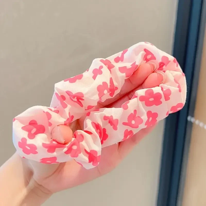 6 قطع/مجموعة من حلقات شعر على شكل زهر الخوخ الوردي الحلو للسيدات، إكسسوار شعر أنيق ومتعدد الاستخدامات