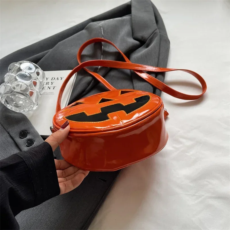 Halloween Crossbody Sling Purse for Women Girls Pumpkin Head Gothic Shoulder Bag Party Evening Clutch Spooky Handbag Festa Bag