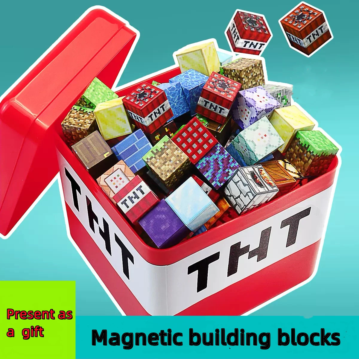 Magnetyczne klocki - zestaw do samodzielnego montażu, budowanie świata dla chłopców i dziewczynek od 3 lat, zabawki sensoryczne dla maluchów, prezenty, zabawka konstrukcyjna, magnetyczna kostka.