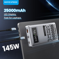 MOVESPEED M25 25000mAh Powerbank 130W USB Type C LED Display External Battery Fast Charge for Outdoor Portable Laptop iPhone