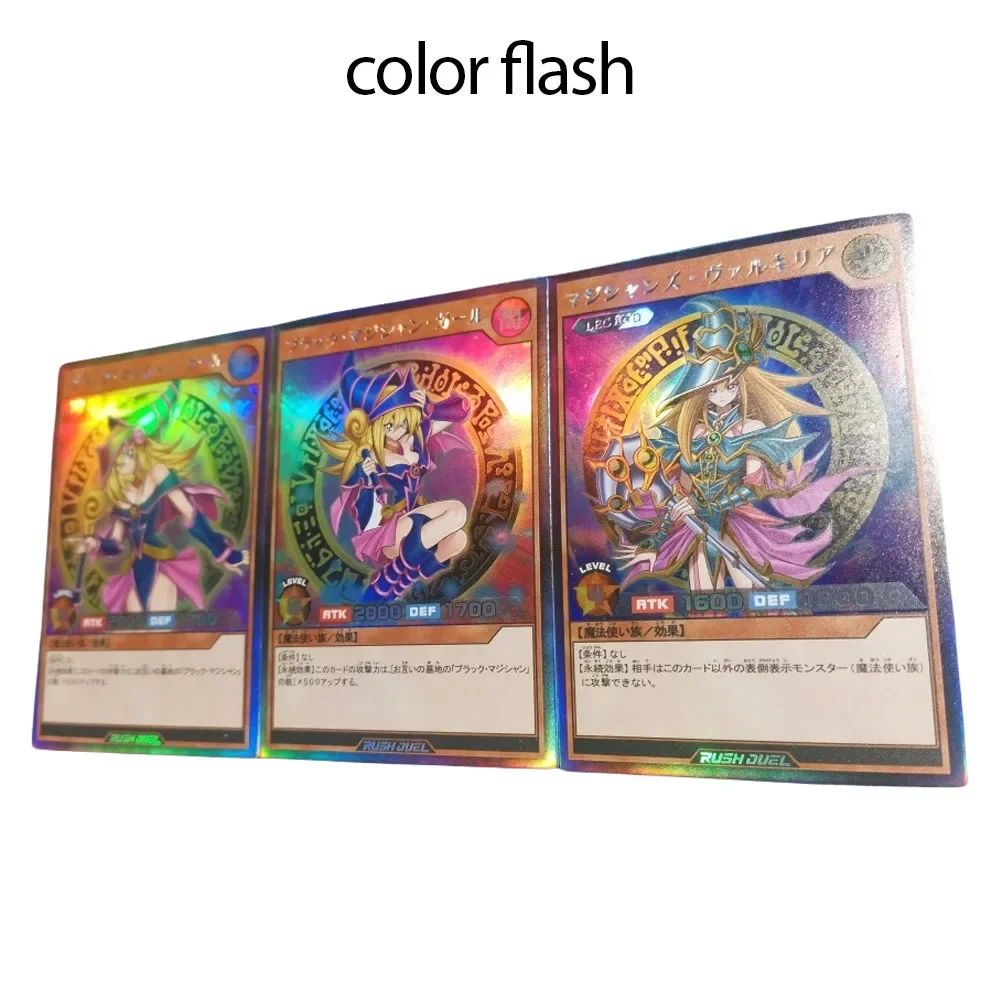 DIY Yu-Gi-Oh! Homemade Series RD 3pcs Black Magician Girl Four Types of Flashes Anime Peripheral Collection Card Holiday Gift