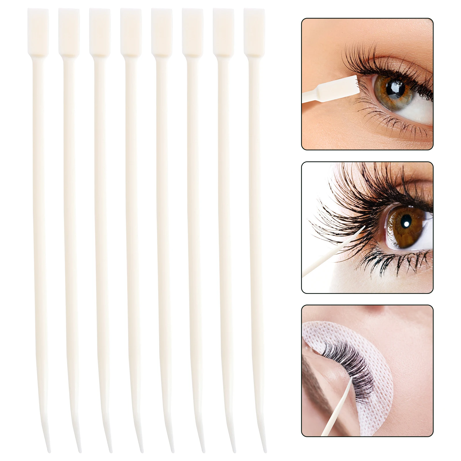 

100 Pcs Eyelash Lifting Stick Plastic Tools for Hot Curling Eyelashes Extension Kit with Refillable Luxury Picks