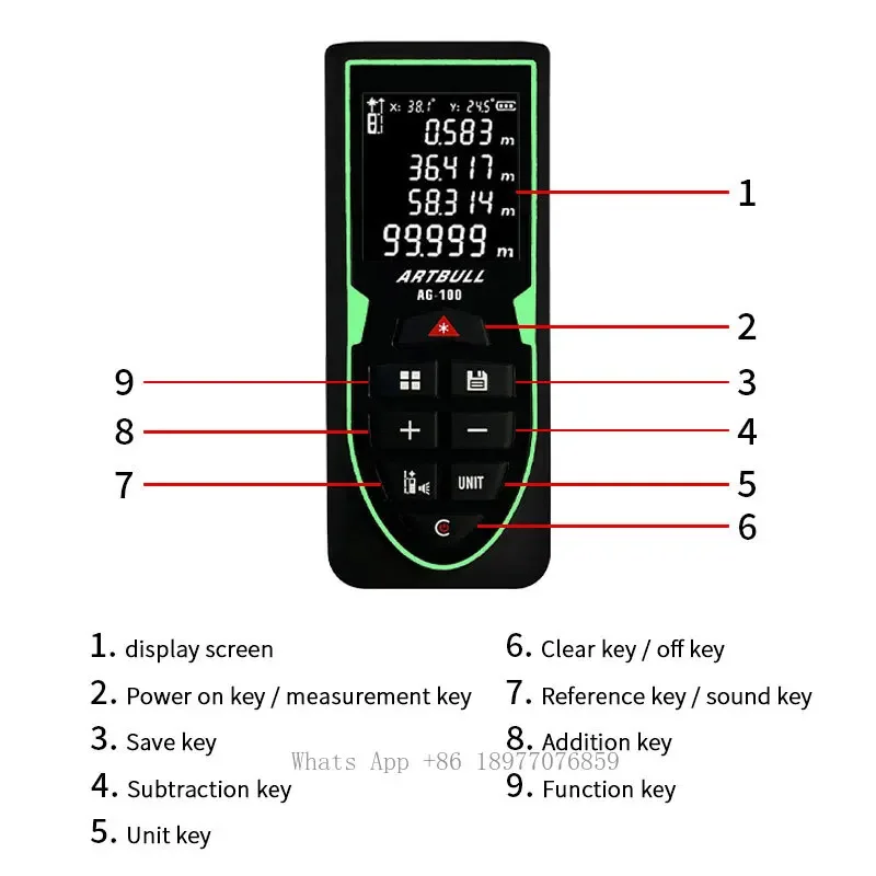 Green Laser Rangefinder 120m Laser Distance Meter Tape Infrared Rangefinder