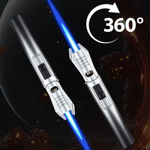 Metal Jet-Lighter Compact Portable Blue Flames Torches Lighter For Camping