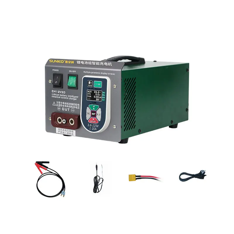 

SUNKKO CH12V20 125V/20A Professional Lithium Battery Pack Intelligent Charger for Li-ion/LifePO4 Battery Modules