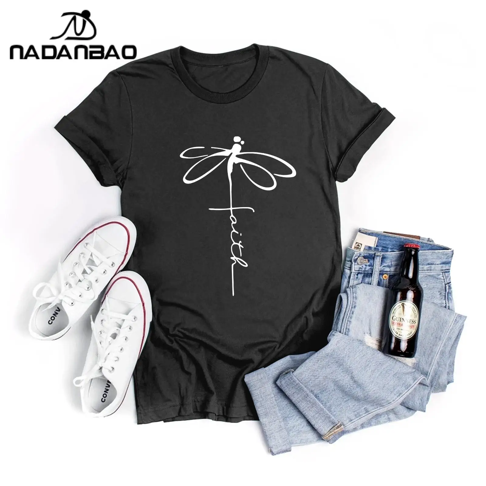 Nadanbao Vintage Signature 3D Print Womens T-Shirts Summer Fashion Tops Comfortable O-Neck Short Sleeve Soft Oversize Clothes