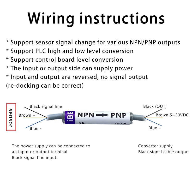 

NPN to PNP signal: PNP to NPN module, sensor, photoelectric switch, proximity switch, high and low level converter