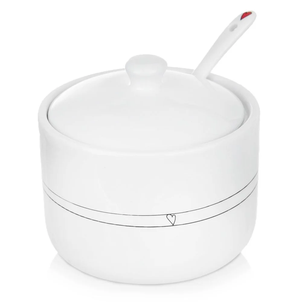 Snoep Met Een Lepel Keramisch Wit Hart 300 Ml