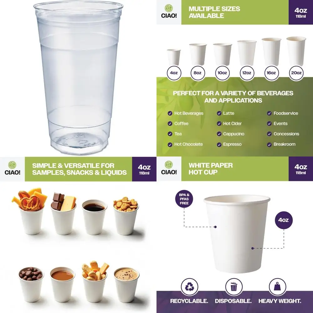 

32 oz Clear PETE Cold Cups, Pack of 300, Ultra Clear Disposable Cups for Beverages