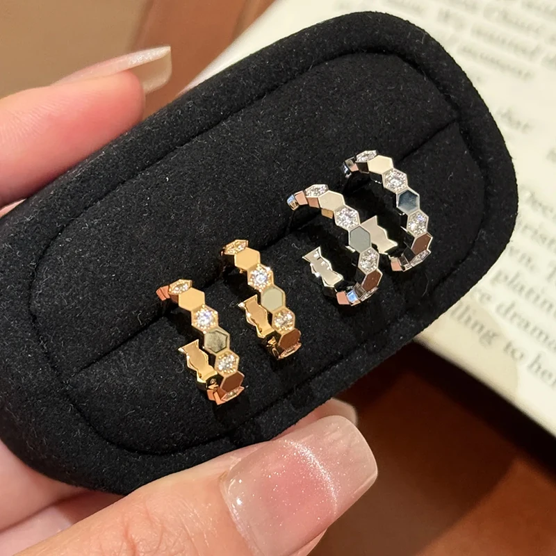 

Women's Fashion Jewelry S925 Silver Classic Honeycomb Exquisite Earrings Women Romantic Sweet Holiday Party Valentine's Day Gift