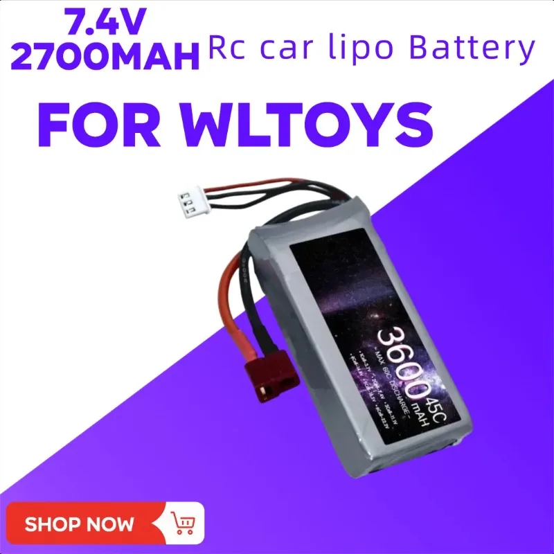 

7.4V 2700mah RC Car Lipo Battery for Wltoys 12428 12423 RC Car Part 2s 7.4v Battery for Feiyue 03 Q39