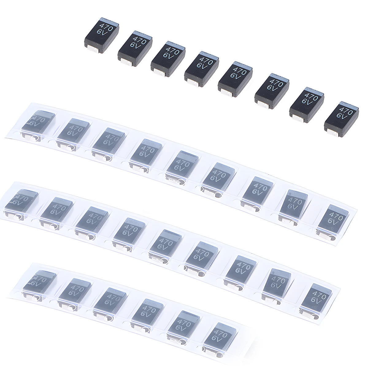 20Pcs 50Pcs Passive Components Type Surface Mount 470uF 6V Black SMT Chip Capacitors Tantalum Capacitors