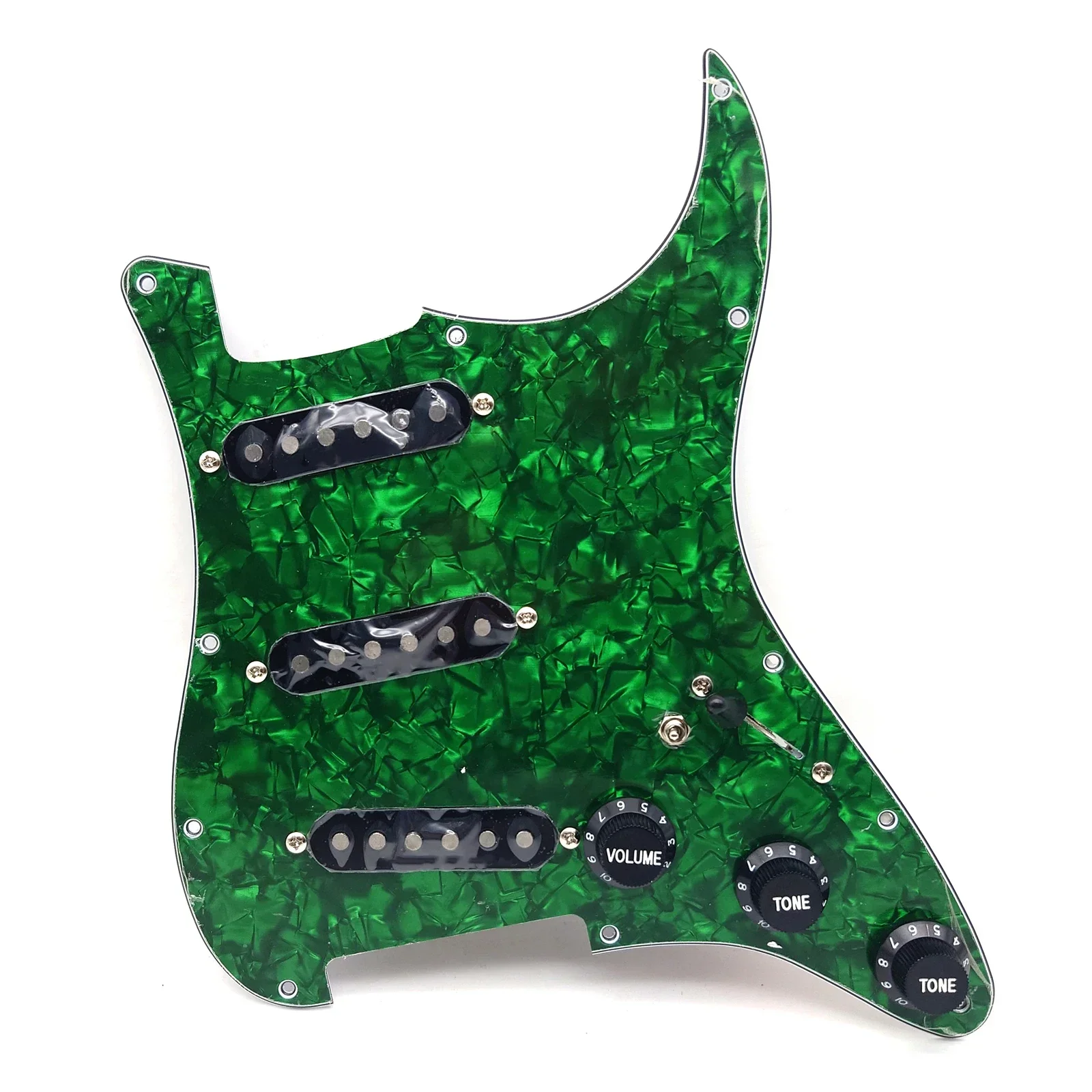 

SSS Guitar Prewired Loaded Pickguard Alnico 5 Single Coil Pickups Set for ST Electric Guitar Replacement Parts
