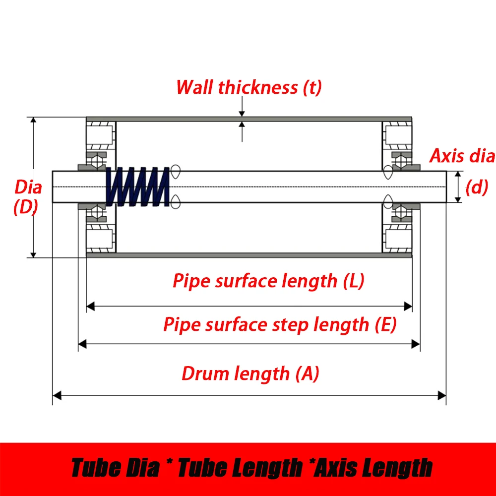 1Pcs 201 Stainless Steel Roller Conveyors Dia 25/32/38/50/60mm Total Length 100 150 200 250 300 350 400 450 500mm