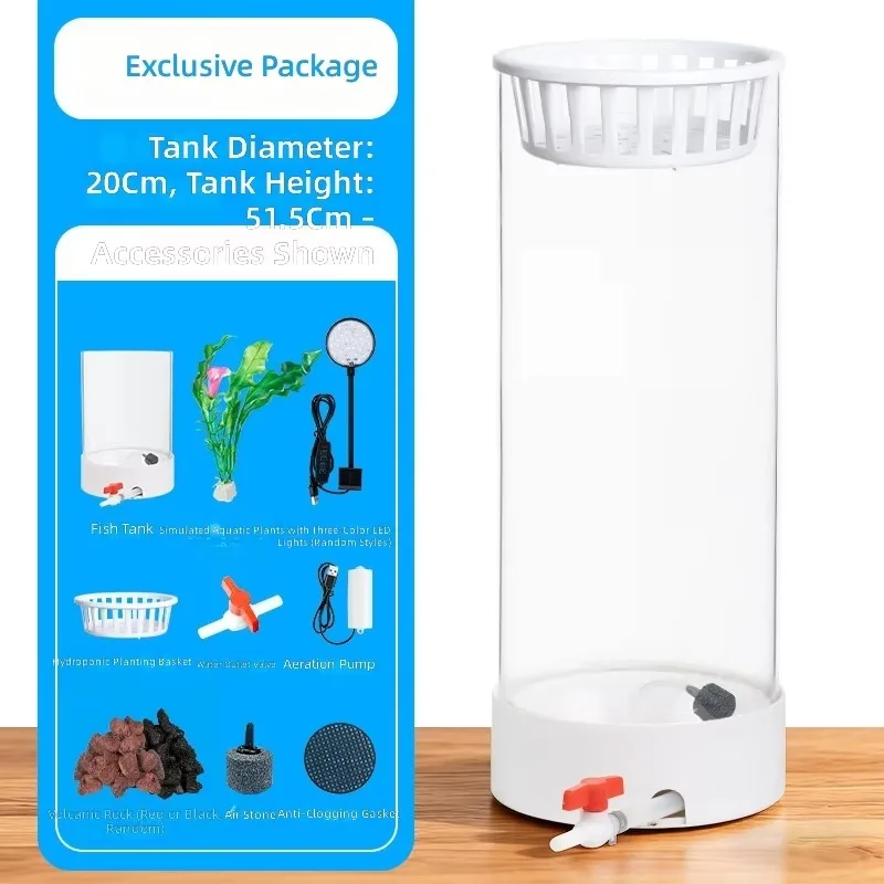 Round Glass 15L Fish Tank Wholesale Kit Mini Desktop & Living Room Aquarium for Betta Small Fish Plants Bulk Supply