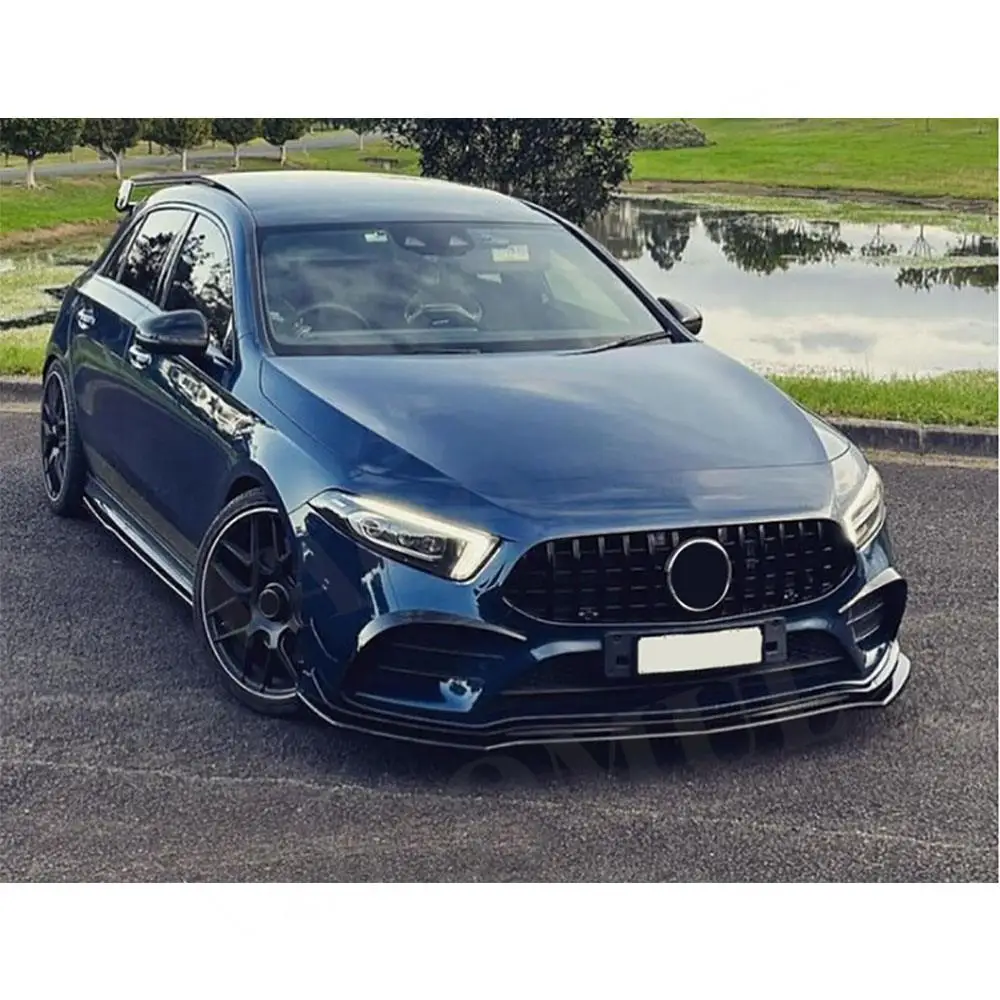 VACOMUL paraurti anteriore Spoiler tre stadi trim per Mercedes Benz classe A W177 A180 A200 A35 AMG 2019-2023 ABS Carbon Look