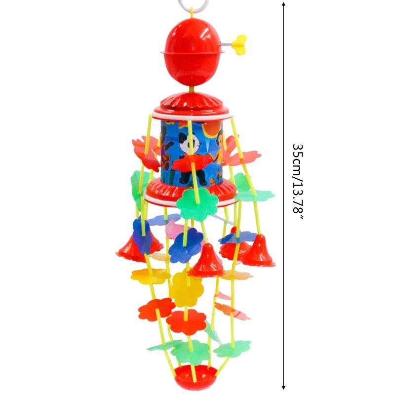 Musical Toy Nursery Room Hanging Rattle Ring Infant Winding Up Wind Chime Toy