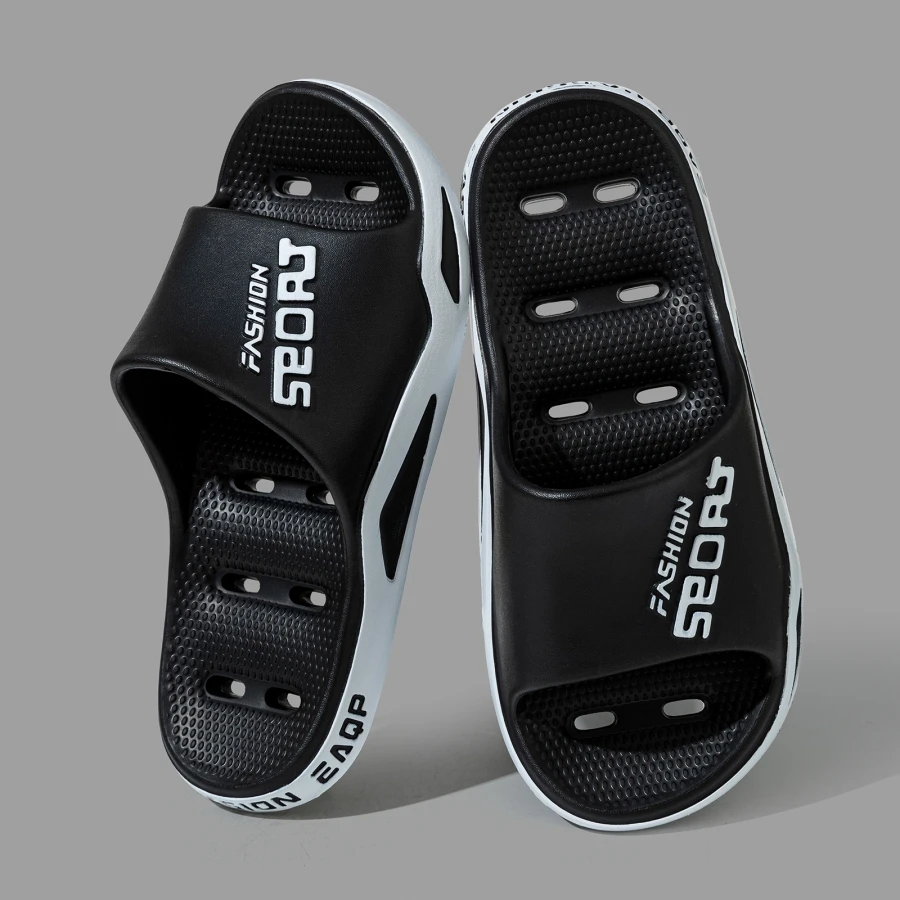 Large Size Fashion Men's Indoor Slippers Soft Sole Comfortable Home Anti-slip Wear-resistant Bathroom Outdoor Shoes Couple Shoes