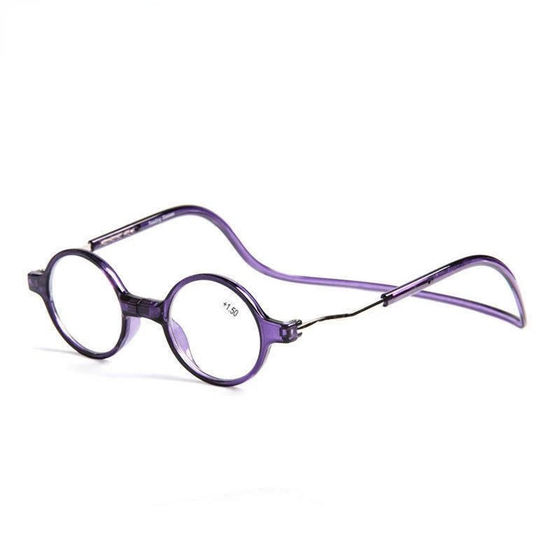 Lunettes de lecture rondes pour hommes et femmes, lunettes de presbytie, cou suspendu, dioptries + 1 + 2 + 3 + 4