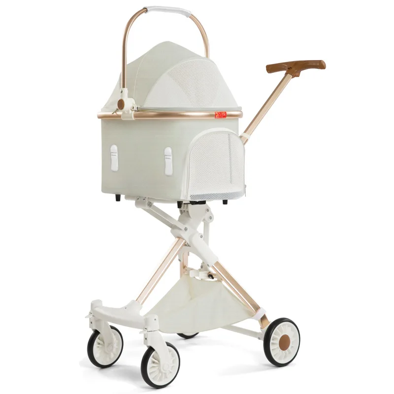 

Small and medium-sized dog pet cart Retractable luxury foldable dog cart Cat dog cart